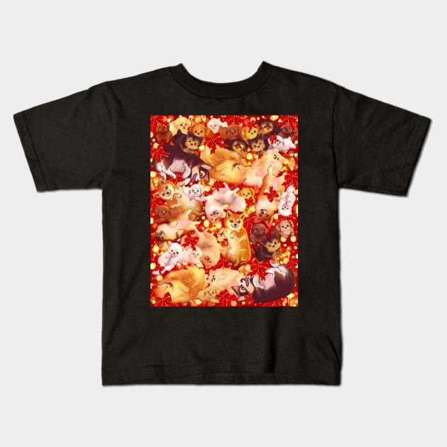 Dogs all over Christmas edition! Kids T-Shirt by KO-of-the-self